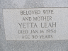 Yetta Leah Headstone